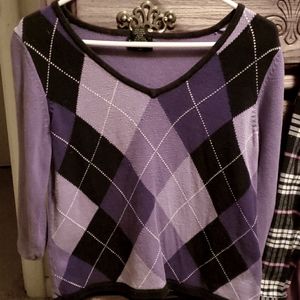 Nice purple and black block sweater